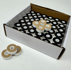 Black and white Stitchcraft prewound embroidery bobbin options